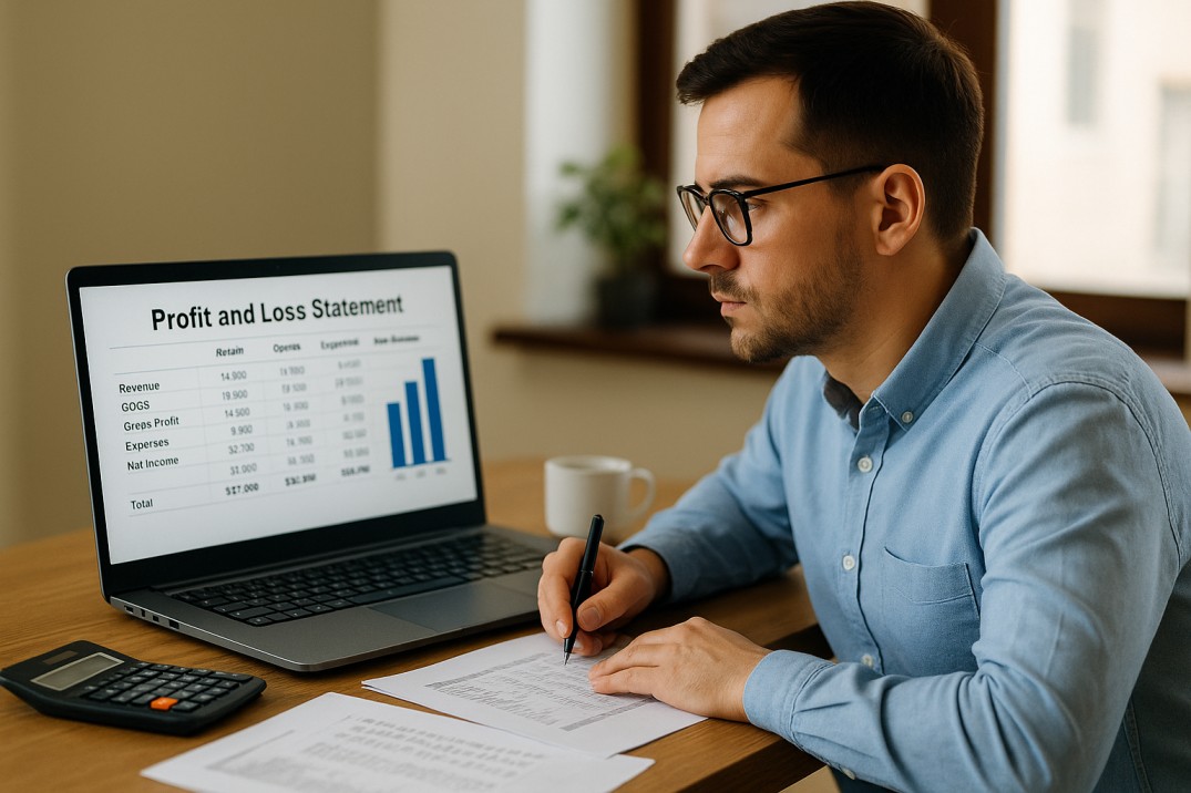 Investor studying financial charts on a tablet.